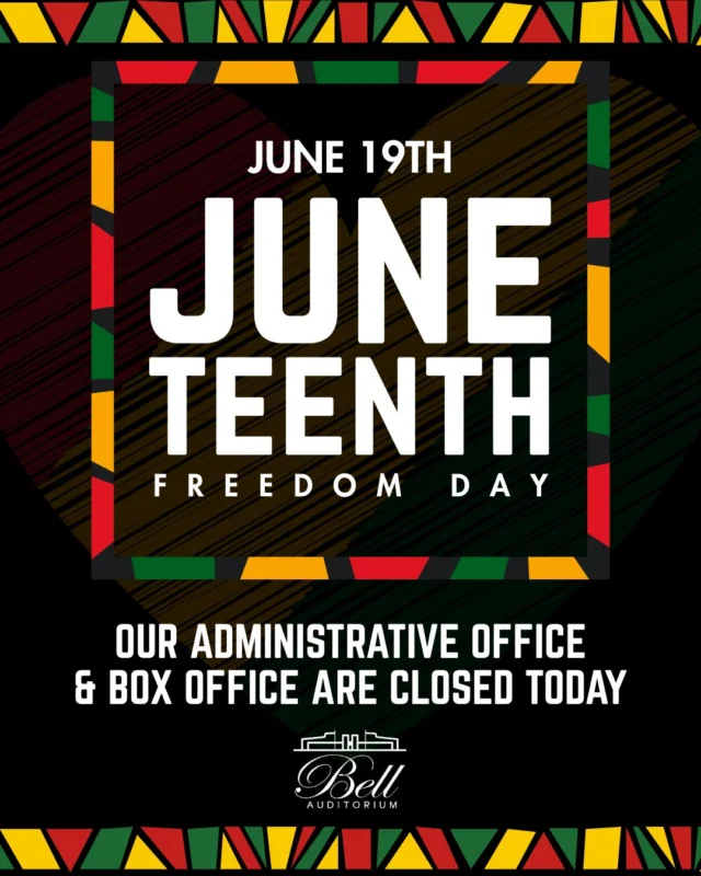 In observance of Juneteenth, our Administrative Office and the SRP Box Office will be closed on Thursday, June 19th. We will resume normal operations on Friday, June 20th.