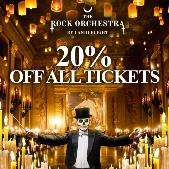 🎟️ Special Offer! 🎟️
Experience The Rock Orchestra by Candlelight like never before — for 𝟐𝟎% 𝐎𝐅𝐅 all tickets!

Join us at the Bell Auditorium on November 8th for an unforgettable night of rock classics performed by a full live orchestra in a breathtaking candlelit setting.

This limited-time offer won’t last long — get your tickets now and save 20% 🎟 link in bio

*Limited time offer ends on July 1st at midnight. Online only. No code necessary.