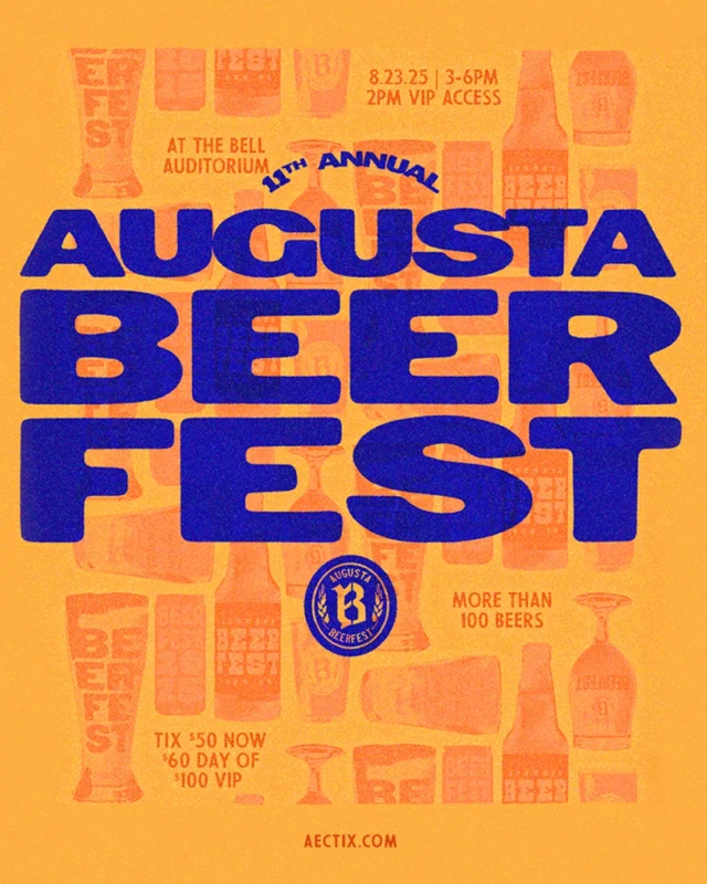 🍻 Cheers, Augusta! 🍻
The 11th Annual Augusta Beerfest returns to the Bell Auditorium on Saturday, August 23rd! Explore hundreds of craft beers from top local and regional breweries.

🎟️ VIP tickets are limited — score early entry and enjoy exclusive bites sponsored by Dave & Buster’s! Don’t miss your chance to be part of Augusta’s premier beer event.

Grab your tickets NOW👉 link in bio

#AugustaBeerfest #BellAuditorium #CraftBeerParty #VIPBeerTasting #EntertainAugusta #csra #csraevents #downtownaugusta #augustaga #feelgoodcity