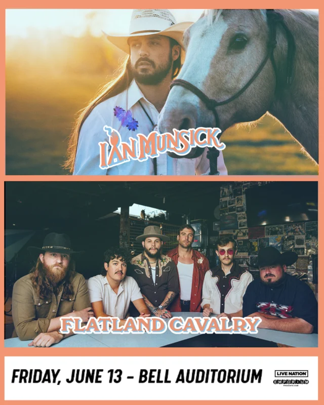 𝙏𝙊𝙈𝙊𝙍𝙍𝙊𝙒 𝙉𝙄𝙂𝙃𝙏! Country hits are taking over Augusta as 𝐈𝐚𝐧 𝐌𝐮𝐧𝐬𝐢𝐜𝐤 & 𝐅𝐥𝐚𝐭𝐥𝐚𝐧𝐝 𝐂𝐚𝐯𝐚𝐥𝐫𝐲 hit the stage at the Bell Auditorium for one night only!

🎟️ Prices increase day-of show, so snag your tickets 𝐓𝐎𝐃𝐀𝐘👉 link in bio

#ianmunsick #flatlandcavalry #mountainsong #yellowstone #augustaga #downtownaugusta #csra
