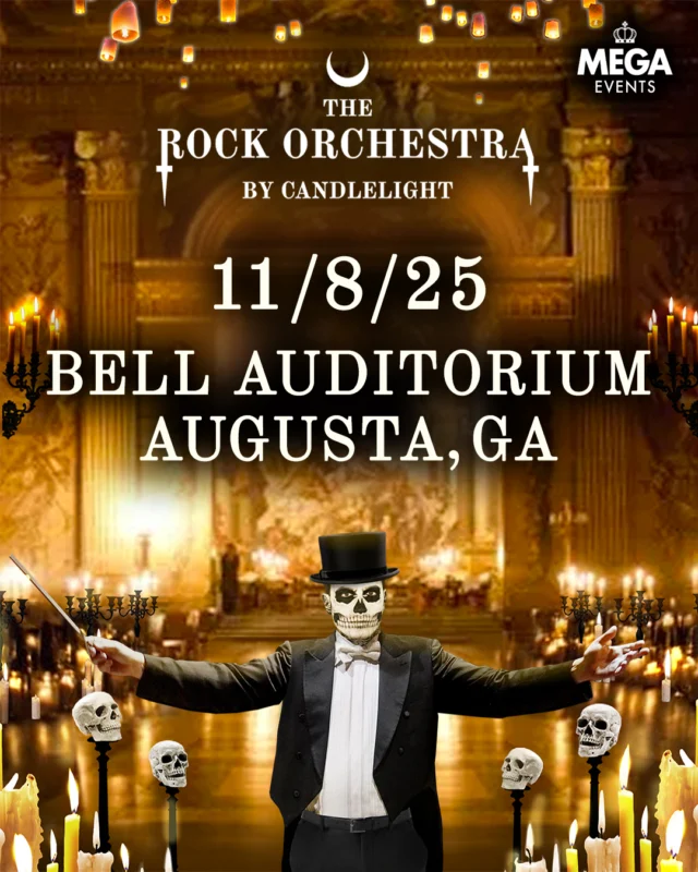 🎸🕯️ Rock like you’ve never heard it before!
The Rock Orchestra by Candlelight is coming to the Bell Auditorium this November, blending the power of classical music with the intensity of metal.

Experience iconic hits from AC/DC, Metallica, Rage Against the Machine, and more — all in a stunning candlelit setting that transforms the night into pure magic.

🔥 A unique fusion of rock, metal, and orchestral brilliance awaits. Don’t miss out!

#RockOrchestraByCandlelight #entertainaugusta #loveaugusta #visitaugusta #BellAuditorium #MetalMeetsClassical
