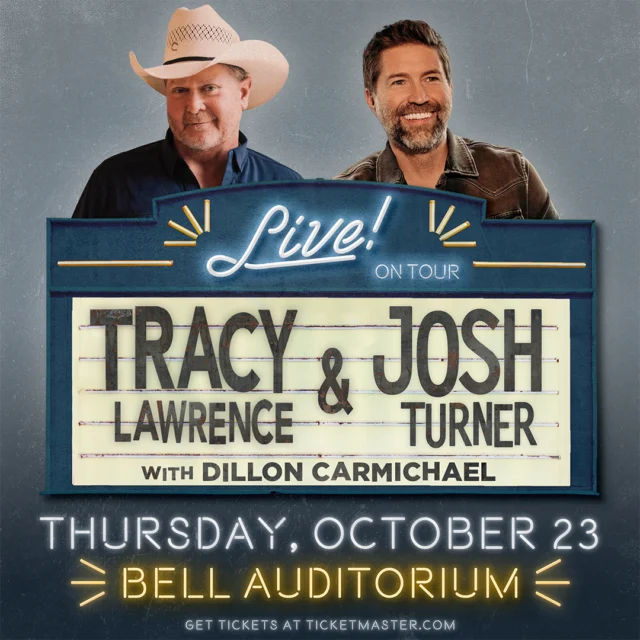 🚨 COUNTRY FANS, LISTEN UP! 🚨
We’re turning up the heat on October 23rd at the Bell Auditorium...

DILLON CARMICHAEL is officially joining Tracy Lawrence and Josh Turner for one boot-stompin', hit-singin', good-time-havin' night!

You + your crew do NOT wanna miss this lineup. It’s gonna be all gas, no brakes! 

🎟 Snag your tickets before they’re gone 🎟 link in bio

#CountryNight #DillonCarmichael #TracyLawrence #JoshTurner #BellAuditorium