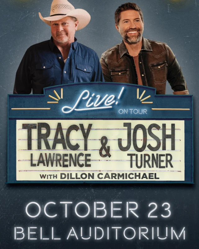 🎶 Country fans, get ready! 

Two legends, Tracy Lawrence & Josh Turner, are bringing the hits to The Bell Auditorium on October 23, and they’re bringing rising star Dillon Carmichael along for the ride! 🤠

It’s gonna be a night full of Southern soul, smooth vocals, and true country grit you won't want to miss.

📍 Bell Auditorium
📅 October 23
🎟️ Tickets on sale now at Ticketmaster! Link in bio

Tag your concert crew and let us know which song you're most excited to hear! 👇👇

#TracyLawrence #JoshTurner #DillonCarmichael #CountryConcert #LiveMusic #BellAuditorium #AugustaEvents #downtownaugusta #augustaga #csra