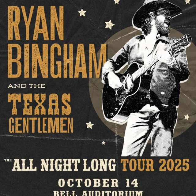 ⏰TUESDAY NIGHT! Get tickets now for Ryan Bingham featuring The Texas Gentlemen at the Bell on October 14th! 🎸

Grab your tickets today at Ticketmaster! 

From a Southwest drifter and professional bull rider to an award-winning singer-songwriter and actor- best known for his role on the hit TV series Yellowstone, Ryan Bingham has lived a life as raw and real as the music he creates. Don't miss him live in Augusta!

#ryanbingham #ryanbinghamandthetexasgentlemen #bellauditorium #entertainaugusta #augustaentertainmentcomplex #loveaugusta #csra #augustalivemusic #augustaconcerts
