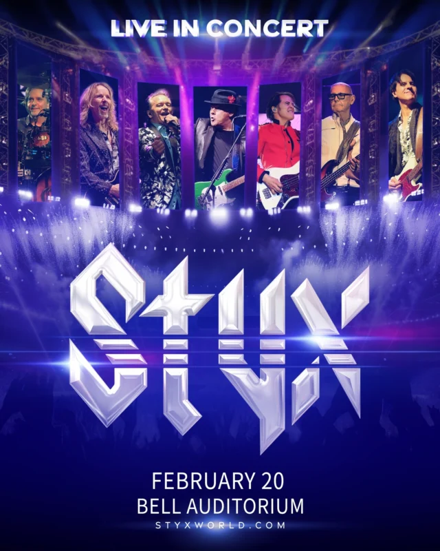 🎸JUST ANNOUNCED 🎸 𝘊𝘰𝘮𝘦 𝘚𝘢𝘪𝘭 𝘈𝘸𝘢𝘺 with us on February 20 when the legendary Styx get plugged in at the Bell! Tickets go on sale this Friday at 10AM!

#styx #styxliveinconcert #bellauditorium #downtownaugusta #loveaugusta #visitaugusta #entertainaugusta #augustaentertainmentcomplex #csra #augustaliveevents
