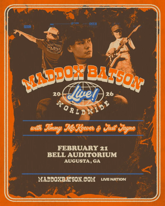 🔥 Maddox Batson is coming to Augusta!
Catch him live at The Bell Auditorium on February 21. Don’t wait — get your tickets now! 🎟️✨

#maddoxbatson #bellauditorium #downtownaugusta #entertainaugusta #loveaugusta #visitaugusta #csra #augustaentertainmentcomplex