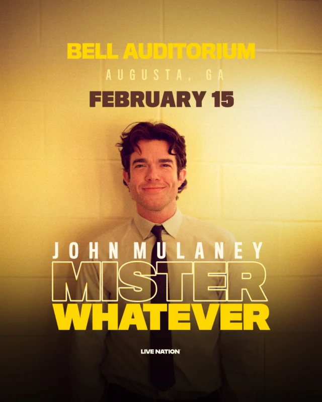 ONE WEEK AWAY 🎤😂
John Mulaney | Bell Auditorium | Feb 15
Tickets on sale now!

#JohnMulaney #StandUpComedy #ComedyNight #LiveComedy #BellAuditorium #AugustaGA #AugustaEvents #GeorgiaEvents #LaughOutLoud #ComedyShow #OneWeekAway #DontMissIt #DateNight #LiveEntertainment #NightOut #ValentinesWeekend #SupportLiveComedy #EventCountdown #TicketsOnSale #ConcertAndComedy #JohnMulaney #MisterWhateverTour #LiveComedy #AugustaGA #BellAuditorium #StandUpComedy #downtownaugusta #loveaugusta #downtownaugusta #csra