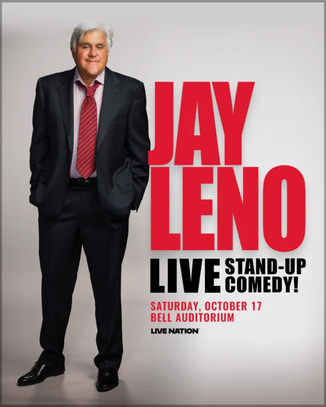 🎤 JUST ANNOUNCED: Jay Leno- LIVE STAND UP COMEDY at the Bell Auditorium on Saturday, October 17. Tickets on-sale this Friday at 10am! 👀 4

#jayleno  #BellAuditorium #AugustaGA #LiveComedy #JustAnnounced #AugustaEvents #entertainaugusta #augustaentertainmentcomplex #loveaugusta #csra #downtownaugusta #visitaugusta
