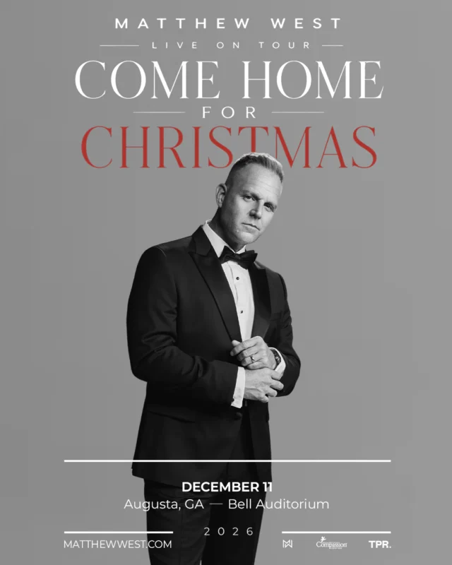 ✨ JUST ANNOUNCED ✨ Join @matthewjwest for Come Home for Christmas Live on Tour at the Bell on December 11! 🎟️ Tickets go on sale Thursday, September 3 at 10AM!

🎄Get ready for an unforgettable night of Christmas songs and stories—from the classics you love to heartfelt music that celebrates the reason for the season. 

#BellAuditorium #matthewwest #christmasliveontour #christmasevents #christmasconcerts #AugustaGA #augusatgeorgia #csra #downtownaugusta #entertainaugusta #visitaugusata #augustaentertainmentcomplex #augustafamilyevents #augustaevents #loveaugusta #churchgroups #augustachurchgroups #augustayouthgroups #churchoutings #csrafamilyevents