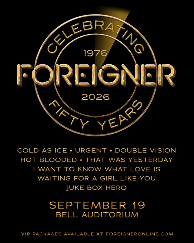 The countdown is ON! ⏰🔥
FOREIGNER hits the Bell Auditorium THIS MONTH! Get ready to rock with the hits you know and love. 🤘

📅 September 19
🎟️ Don’t wait—grab your tickets now! Ticket link in bio

#Foreigner #BellAuditorium #AugustaGA #LiveMusic #ClassicRock #HotBlooded #JukeBoxHero #ConcertSeason #RockLegends #AugustaEvents 🎸🤘#Foreigner #50YearsOfMusic #TicketsOnSale #BellAuditorium #ClassicRock #LiveMusic #AugustaGA #JukeBoxHero #ColdAsIce #ConcertNight #augusatgeorgia #csra #downtownaugusta #entertainaugusta #visitaugusata #augustaentertainmentcomplex #augustalivemusic