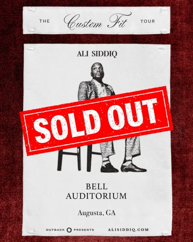 🚨 If you want to see Ali Siddiq tonight, 𝐭𝐢𝐜𝐤𝐞𝐭𝐬 𝐟𝐨𝐫 𝐭𝐡𝐞 𝟗:𝟑𝟎𝐏𝐌 𝐬𝐡𝐨𝐰 𝐚𝐫𝐞 𝐬𝐭𝐢𝐥𝐥 𝐚𝐯𝐚𝐢𝐥𝐚𝐛𝐥𝐞 at Ticketmaster.com or at the box office.  The 7PM show is now SOLD-OUT. 

Augusta, y'all did that!

#AliSiddiq #CustomFitTour #BellAuditorium #AugustaGA #LiveComedy  #AugustaEvents #entertainaugusta #augustaentertainmentcomplex #loveaugusta #csra #downtownaugusta #visitaugusta