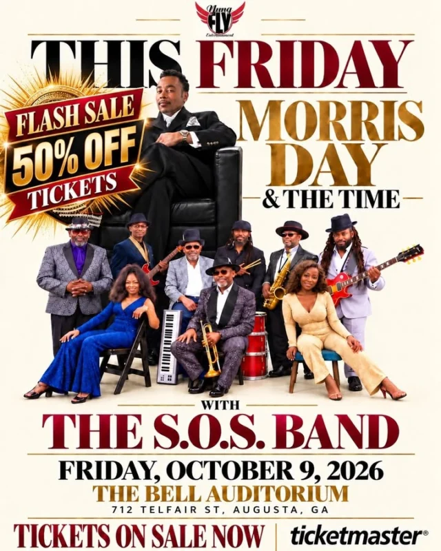 🚨 BREAKING NEWS 🚨It's time to get FUNKY for HALF the price! 🕺🏽🔥

While supplies last, 𝐬𝐚𝐯𝐞 𝟓𝟎% on tickets to see Morris Day & The Time + The S.O.S. Band 𝐓𝐇𝐈𝐒 𝐅𝐑𝐈𝐃𝐀𝐘 at the Bell! 🎫 link in bio.